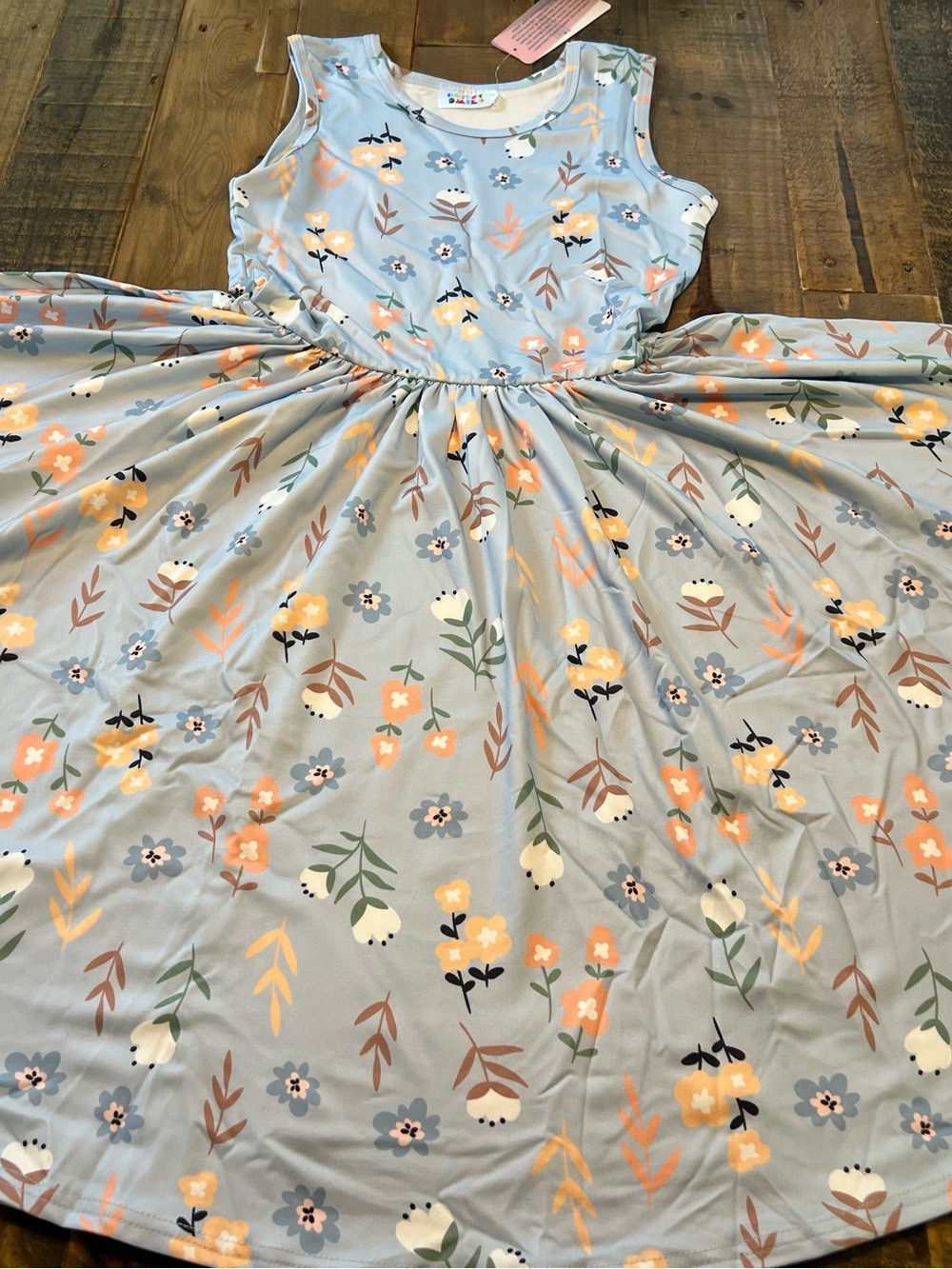 Dot Dot Smile size 11 girls blue floral Tank twirl dress new